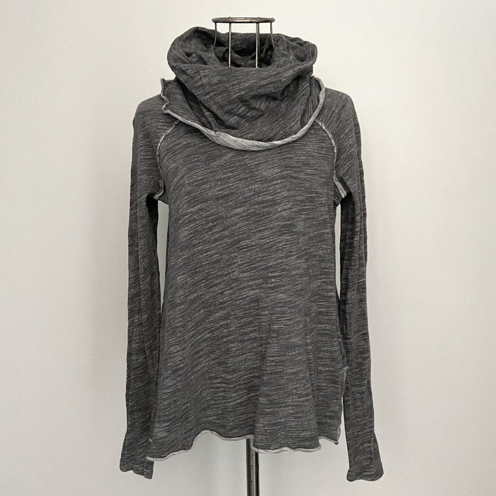 FP BEACH Grey Cocoon Cowl Pullover XS/S Slouchy Lightweight 'One Body'